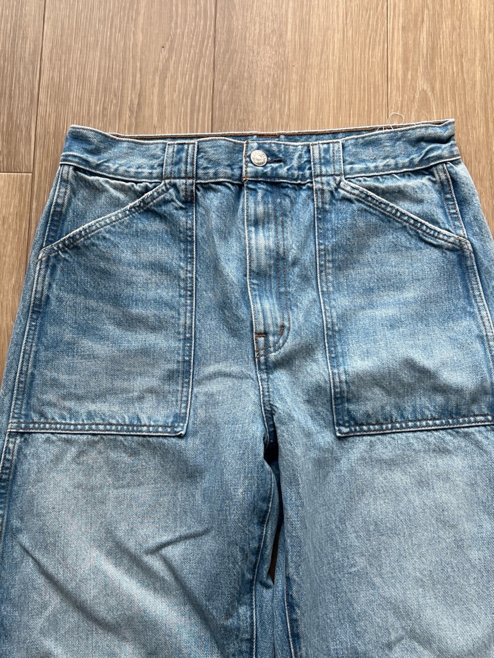 Madewell the balloon Light blue wide leg denim jeans #denim #baggy - Picture 3 of 5